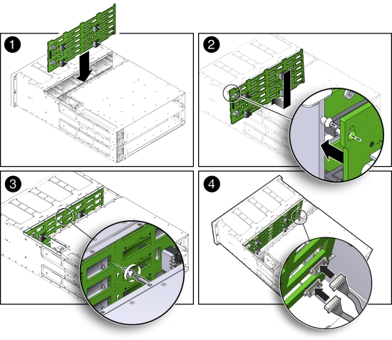 image:Figure showing how to install the disk midplane module.