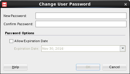 「Change Password」ダイアログ