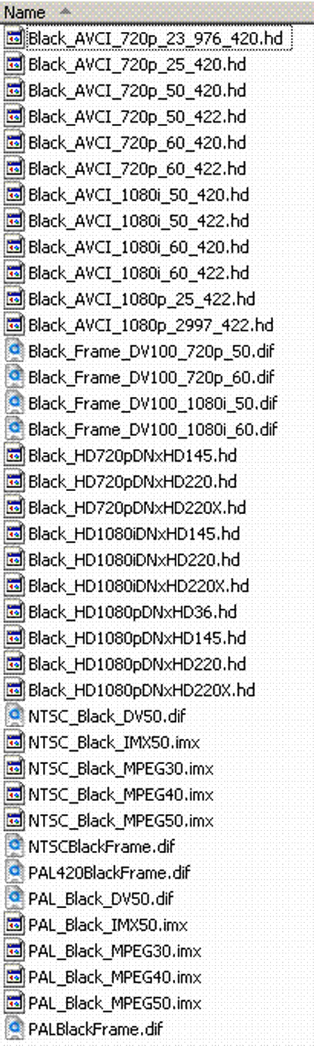 Black Frames File Organization