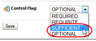 Control Flag menu with Sufficient selected