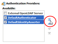 Reorder Authentication Providers screen