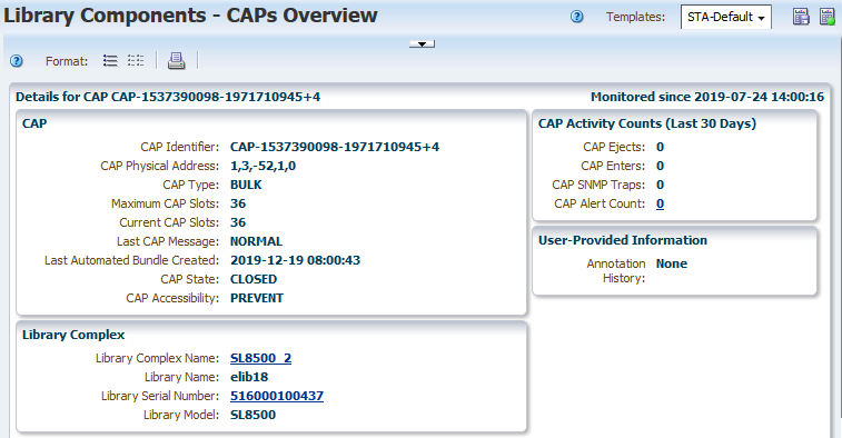 Example of the CAP Overview details page