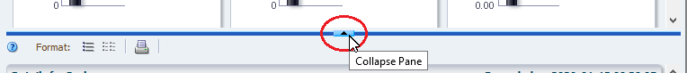 Collapse Pane icon noted in center area of screen