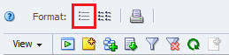 Toolbar with list view icon highlighted