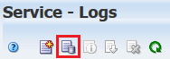 Service Logs page with Create Database Bundle icon noted.