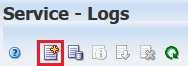 Service Logs page with Create Log Bundle icon noted.