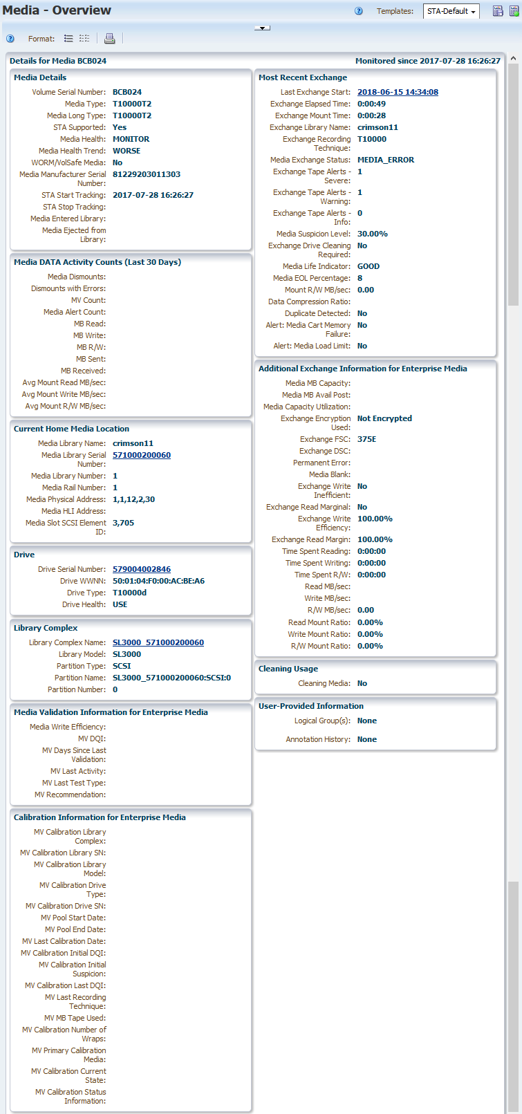 Example of Media Overview details page for enterprise media