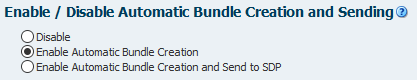 Sample Enable/Disable Auto Bundle Creation section.