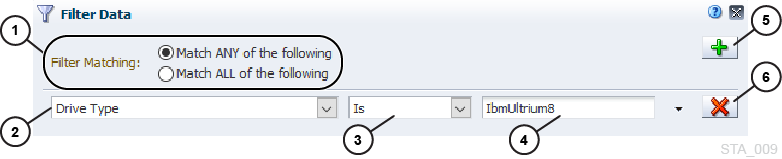 Sample Filter Data dialog