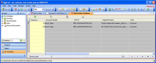 batch order position
