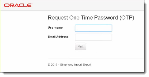 This figure shows the Request One-Time Password (OTP) screen.