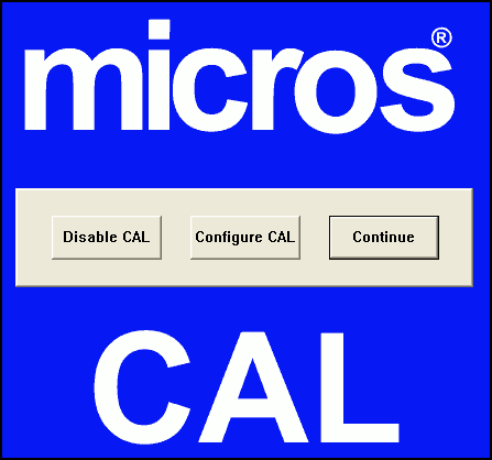 This figure shows the MICROS CAL screen.