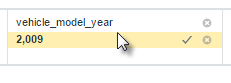 A single value refinement with its check mark displayed.