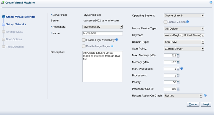 この図は、「Create Virtual machine」ウィザードの「Create Virtual Machine」ステップを示しています。