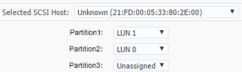 Affectation des LUN SCSI