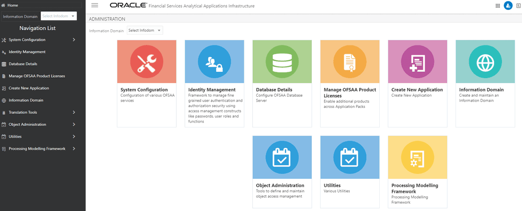 OFSDF Administration Screen