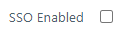 SSO Enabled checkbox