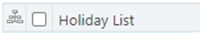 Holiday List grid