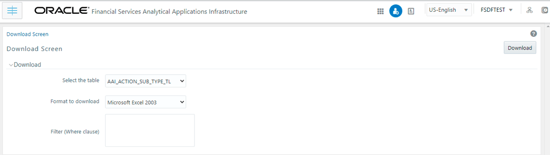 This image illustrates the config schema download module summary screen