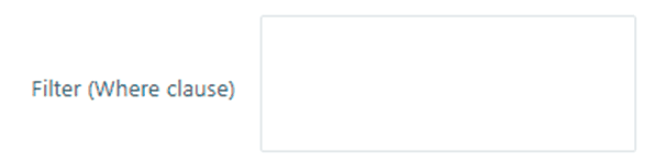 Filter where clause text area