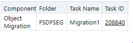 Summary grid for Task ID Information and Log Information