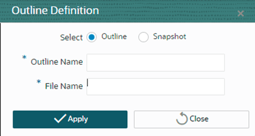Outline Definition dialog