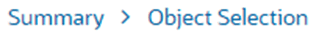 Object Selection breadcrumb