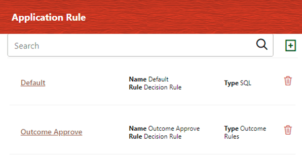 Application Rule dialog