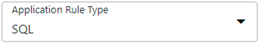 Dropdown for Application Rule Type and other listed UI controls