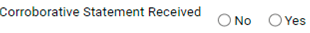 Corroborative Statement Received