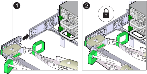 image:Graphic showing inserting connector D into the slide rail