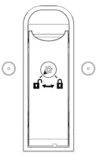 image:Figure showing the release lever latch in the unlocked                               position.