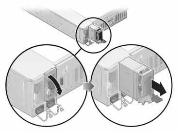 image:graphic showing how to remove a ZS3-4 controller power                                 supply