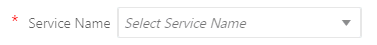 Service Name drop-down