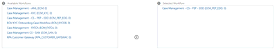 Available and Selected Workflow