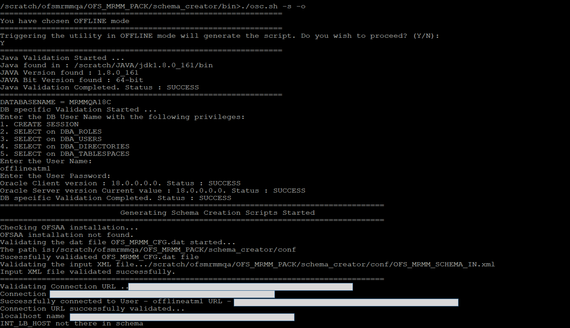 Description of Schema Creation in Offline Mode follows This illustration shows the schema creation triggering in offline mode.