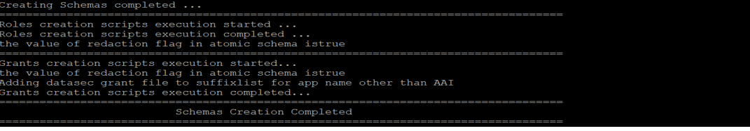 Description of Schema Creation in Online Mode - Infodom Confirmation follows This illustration shows infodom confirmation during the schema creation in online mode.
