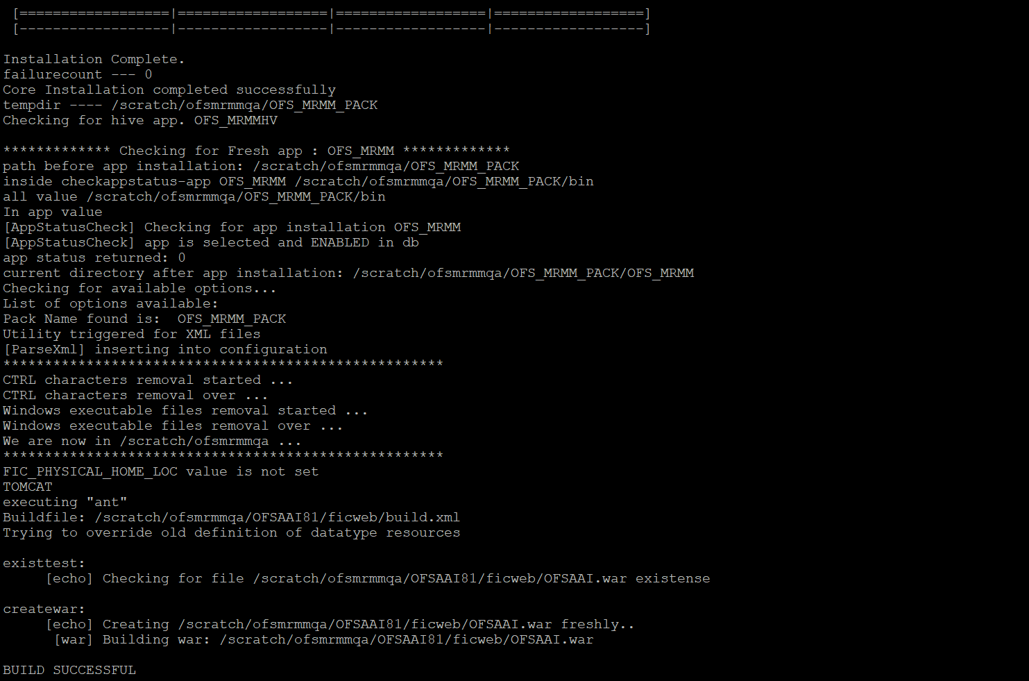 Description of Silent Mode Installation In Progress follows This illustration shows the OFS MRMM installation.
