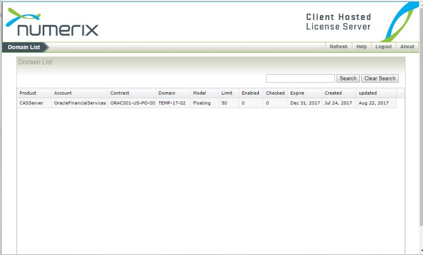 This illustration shows the domain list in Numerix. This illustration shows the domain list in Numerix.
