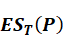 Expected shortfall at horizon T of a portfolio P