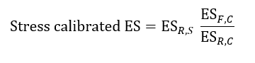 This illustration shows the formula to calculate the Stress Calibrated ES. This illustration shows the formula to calculate the Stress Calibrated ES.