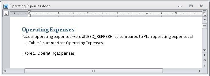データ・ポイントを貼り付けたポイントの#NEED_REFRESHプレースホルダーを示すドックレット