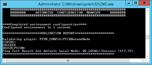 Command line functional validation output
