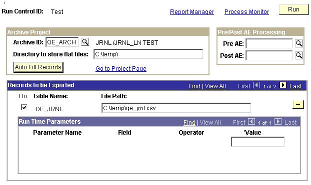 Archive Online to Flat Files page