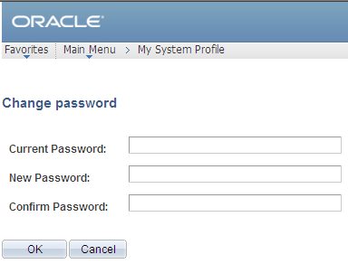 Change password secondary page