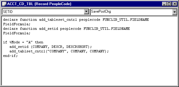 peoplecode row is changed