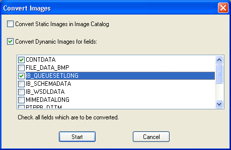 Convert Images dialog box
