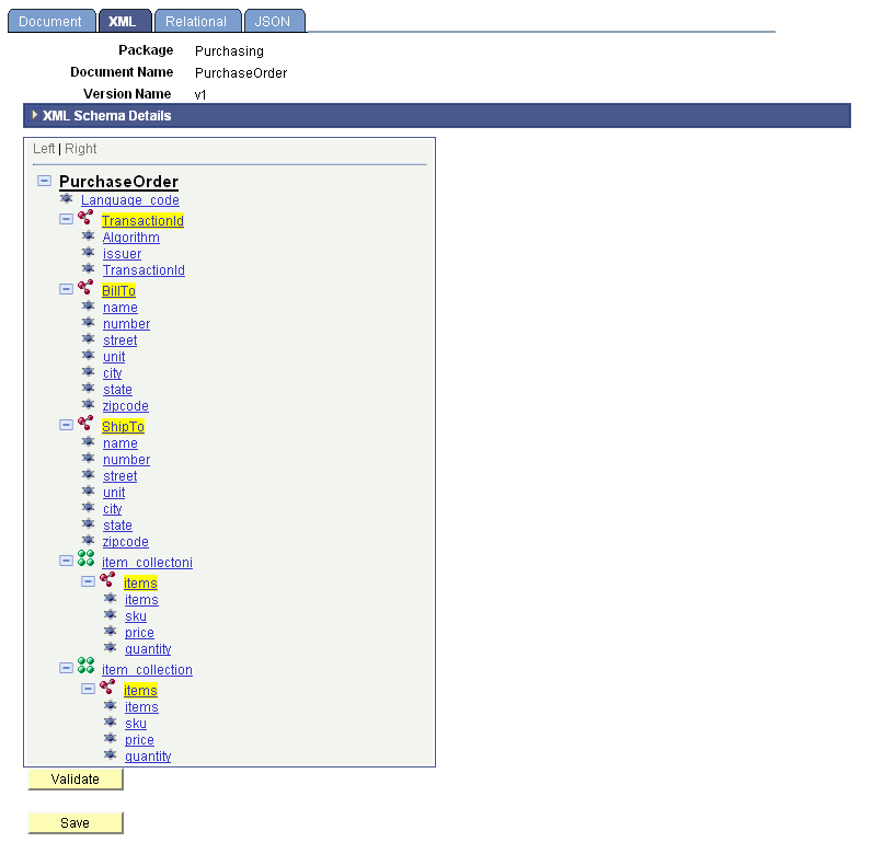 Document Builder - XML page