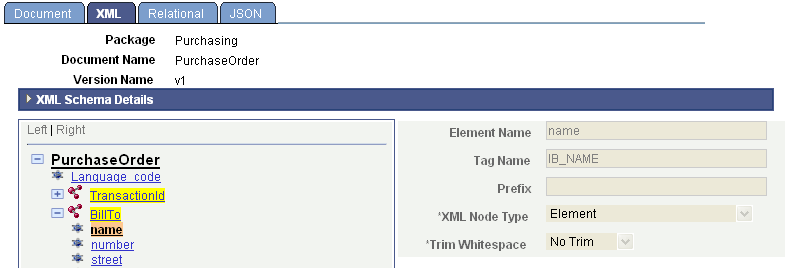 Document Builder - XML page