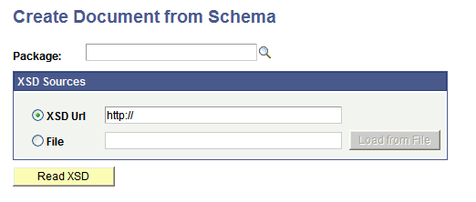 Create Document from Schema page